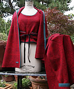 Ensemble in gewalktem Jacquardstrick